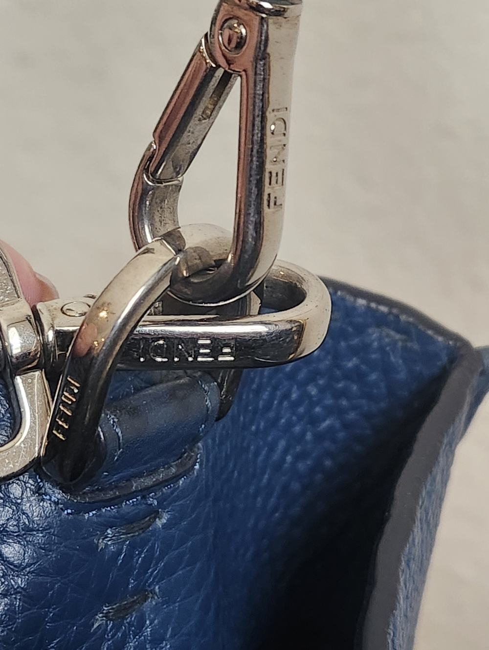 Fendi Blue Selleria Leather Anna Bag - Picture 3 of 16
